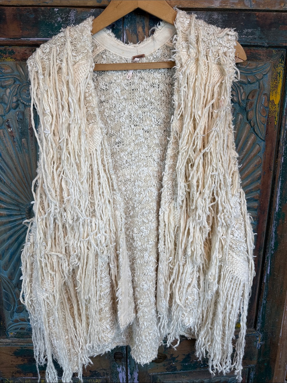 Free People oversize sweater vest with fringe
